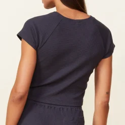 MONROW Baby Thermal Fitted Cap Sleeve Tee FADEDBLACK Sale